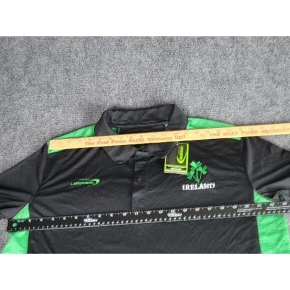 Lansdowne Rugby Polo Shirt Mens XL Black Green Ireland‎ Drylans Performance - Picture 4 of 6